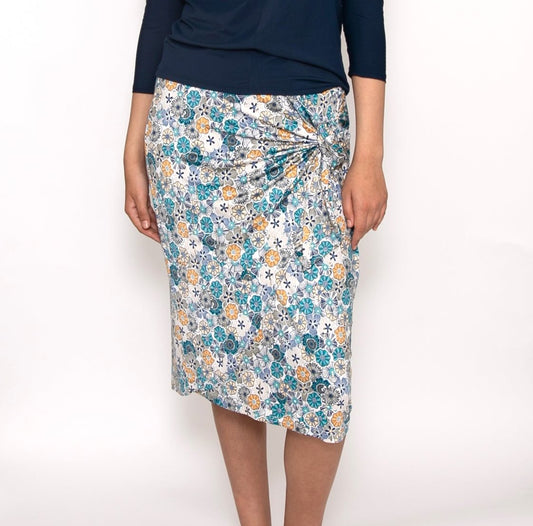 Floral Shimmer Wrap Skirt
