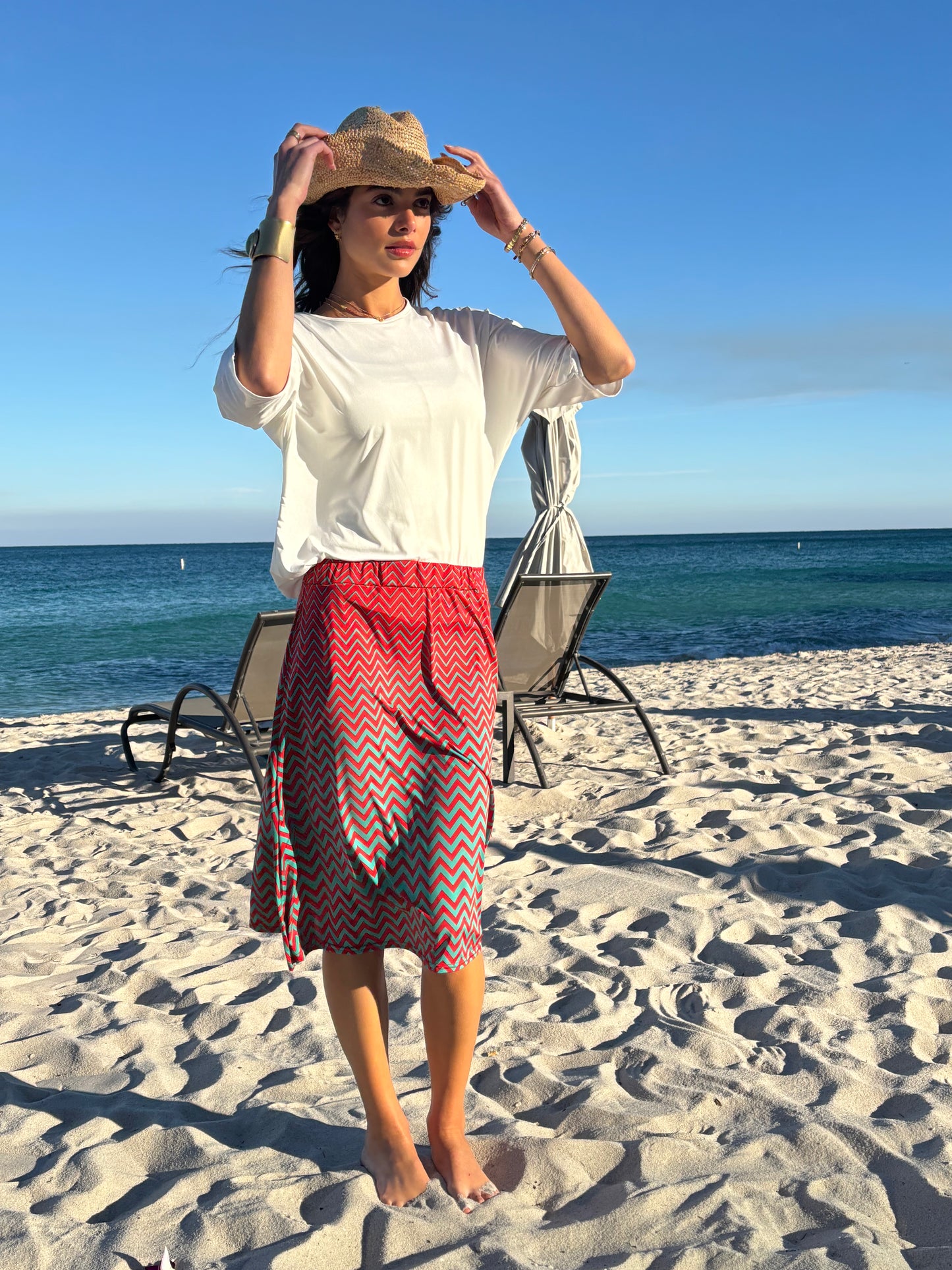 Zigzag A-Line Skirt
