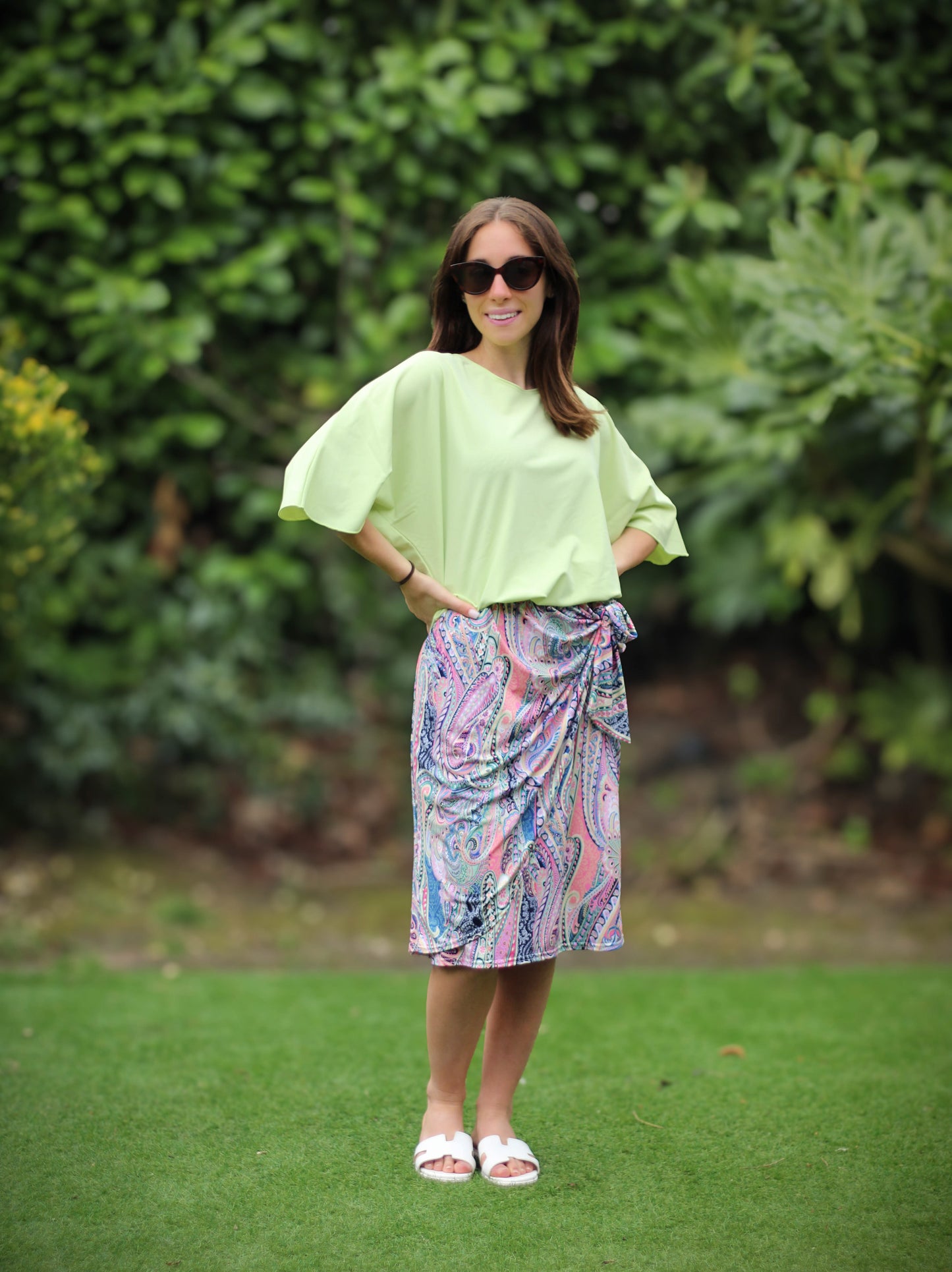 Paisley Coral Wrap Skirt