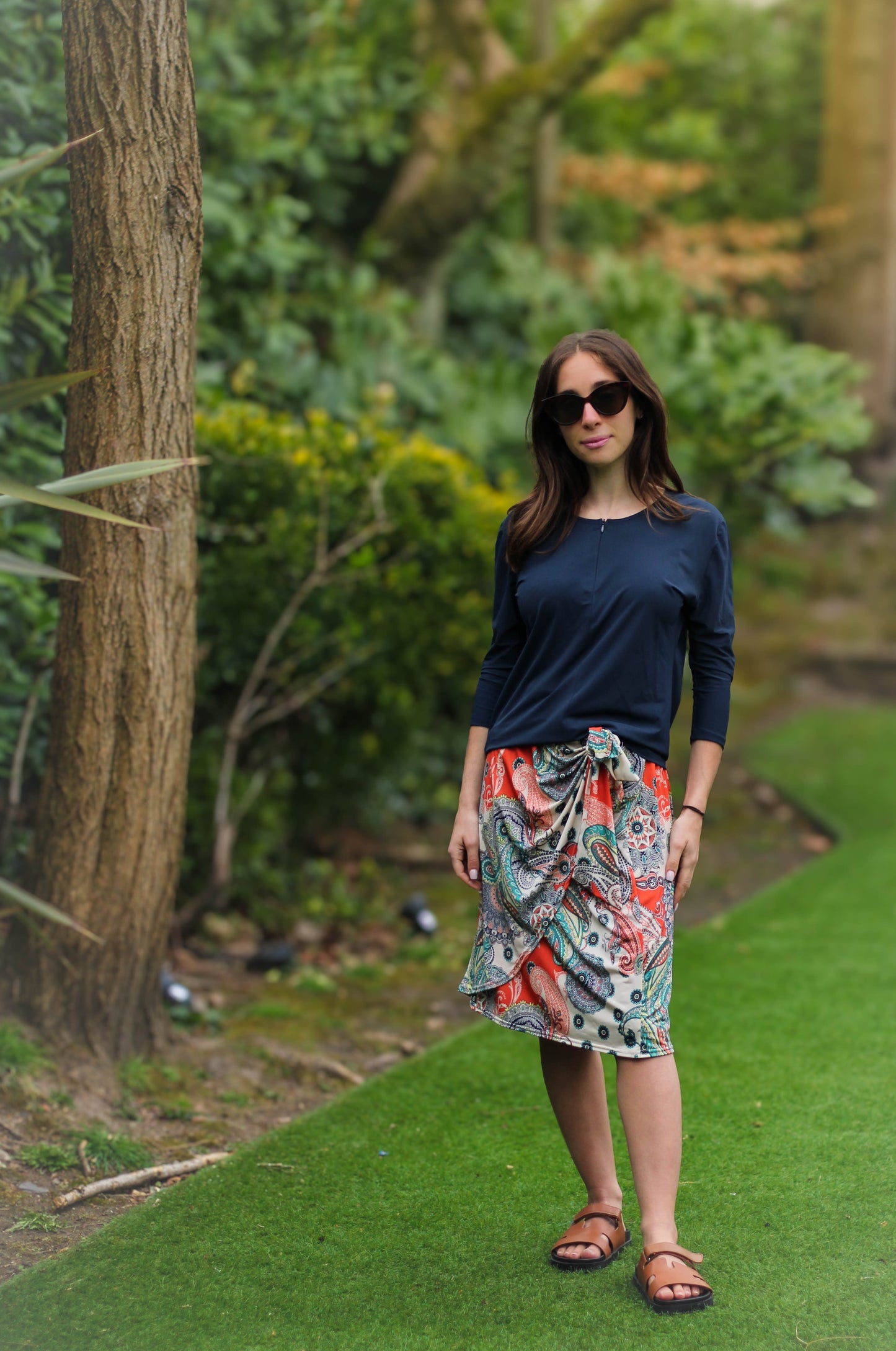 Paisley Orange Wrap Skirt