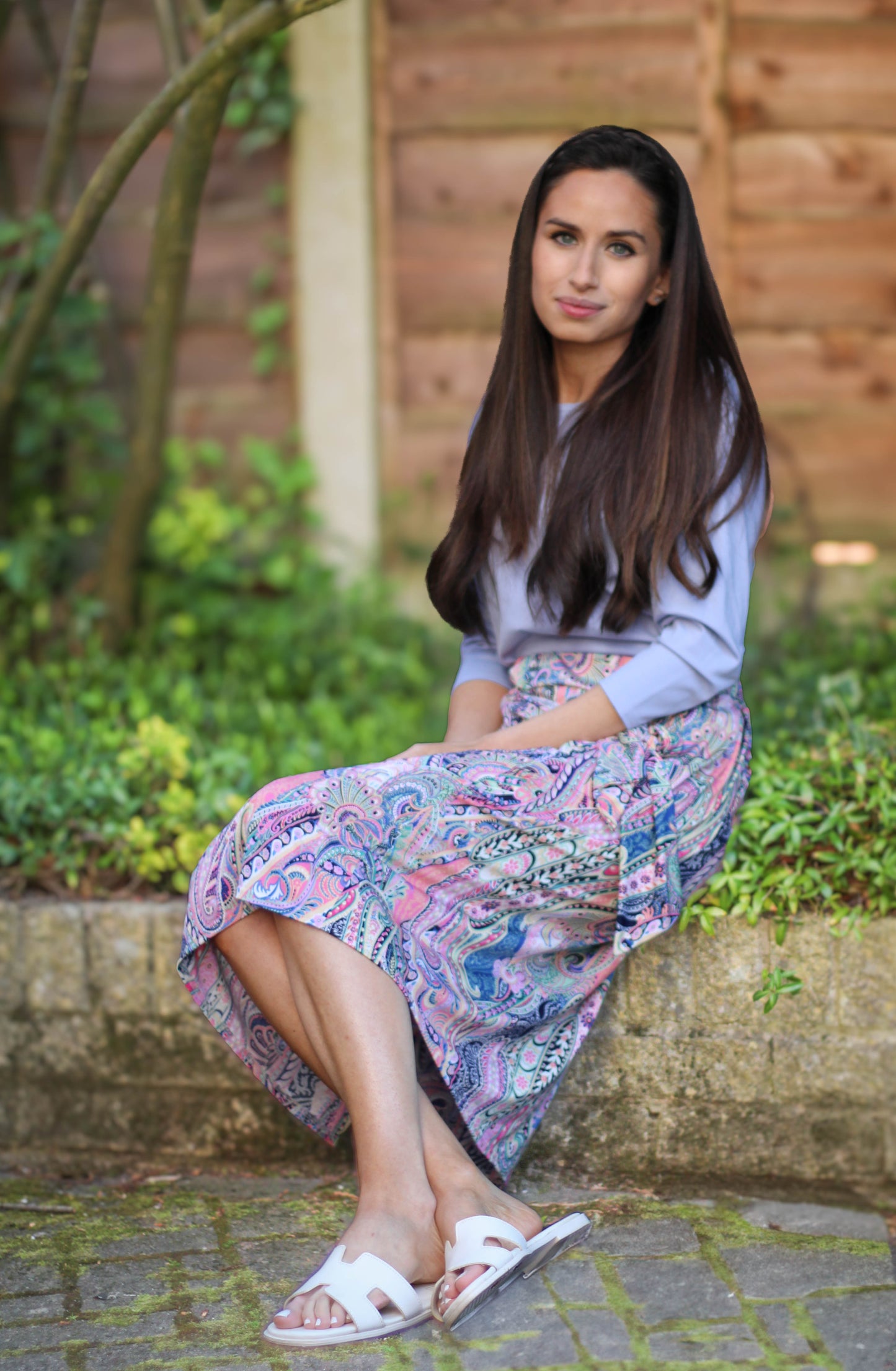 Paisley Coral Wrap Skirt