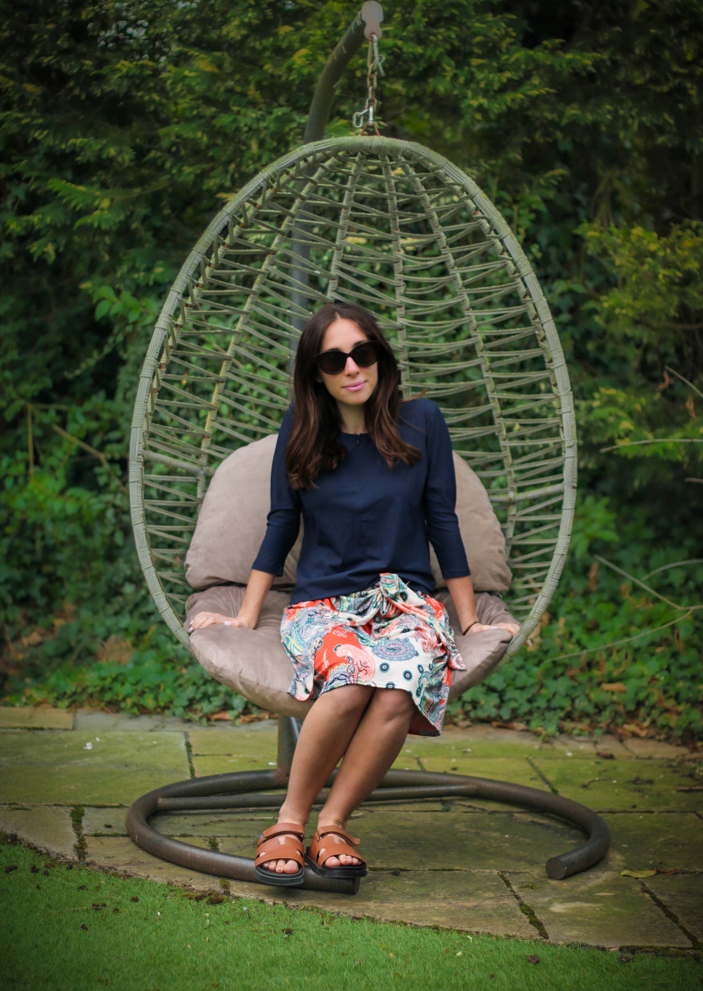 Paisley Orange Wrap Skirt