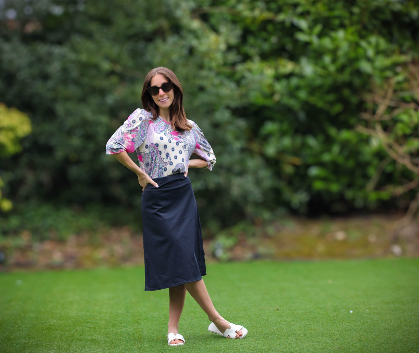 Navy A-Line Skirt