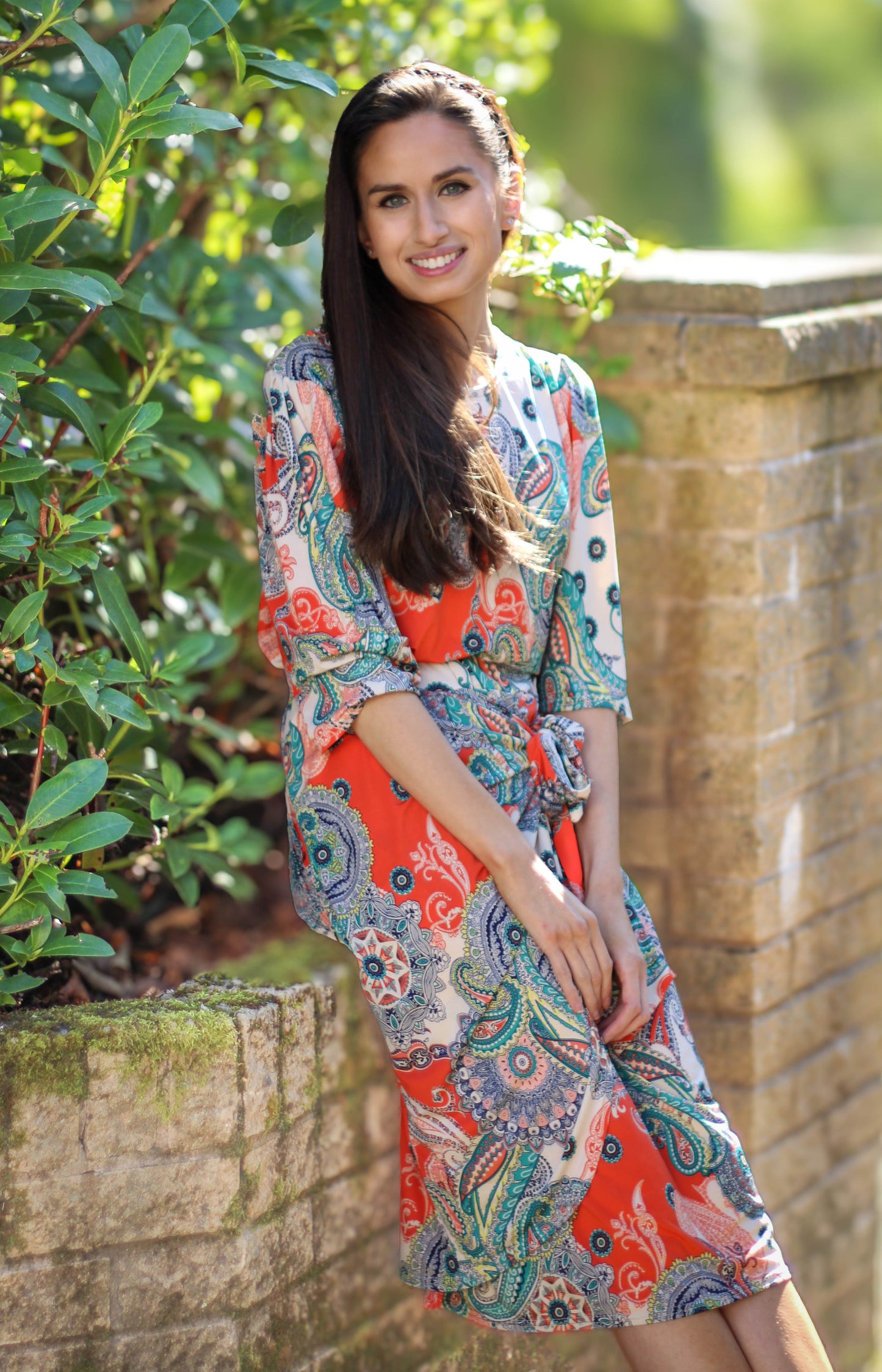 Paisley Orange Wrap Skirt
