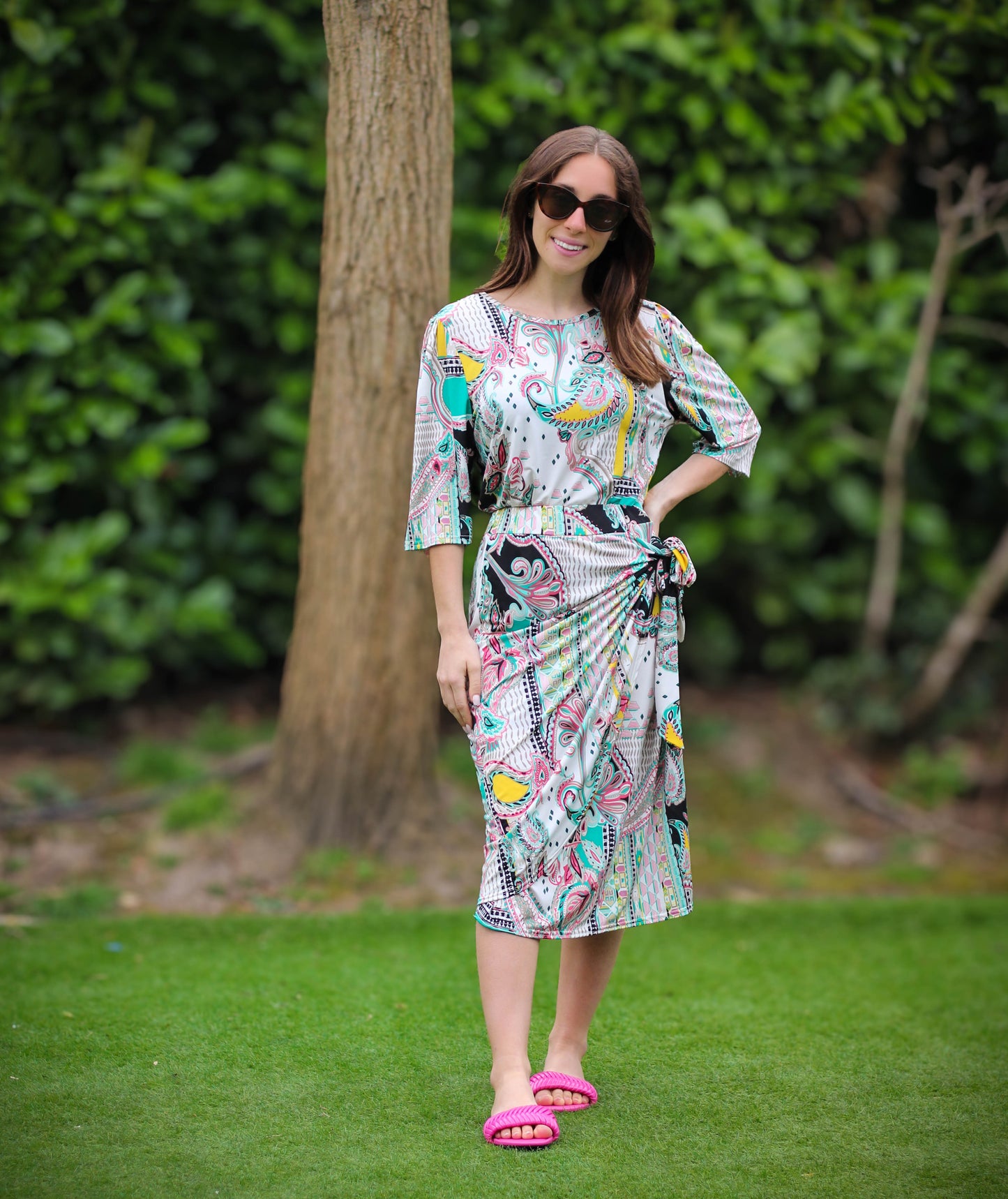 Paisley Mint Wrap Skirt
