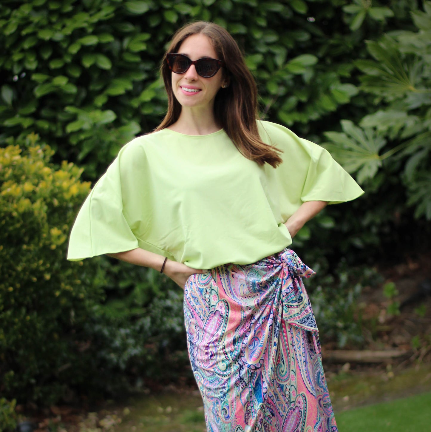Paisley Coral Wrap Skirt