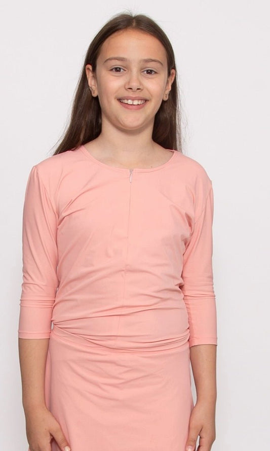 Kids Light Pink Zipper Top