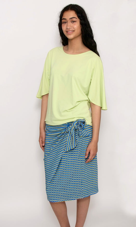 Blue & Lime Wrap Skirt