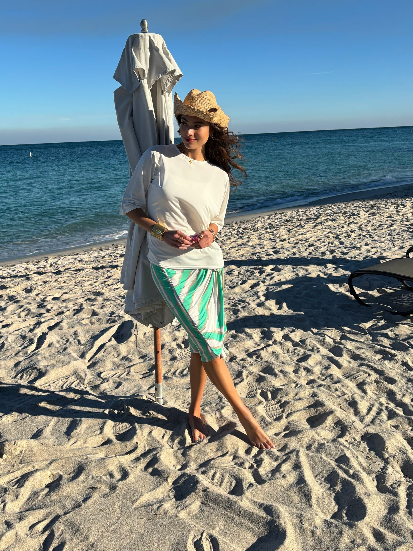 Cabana Green Wrap Skirt
