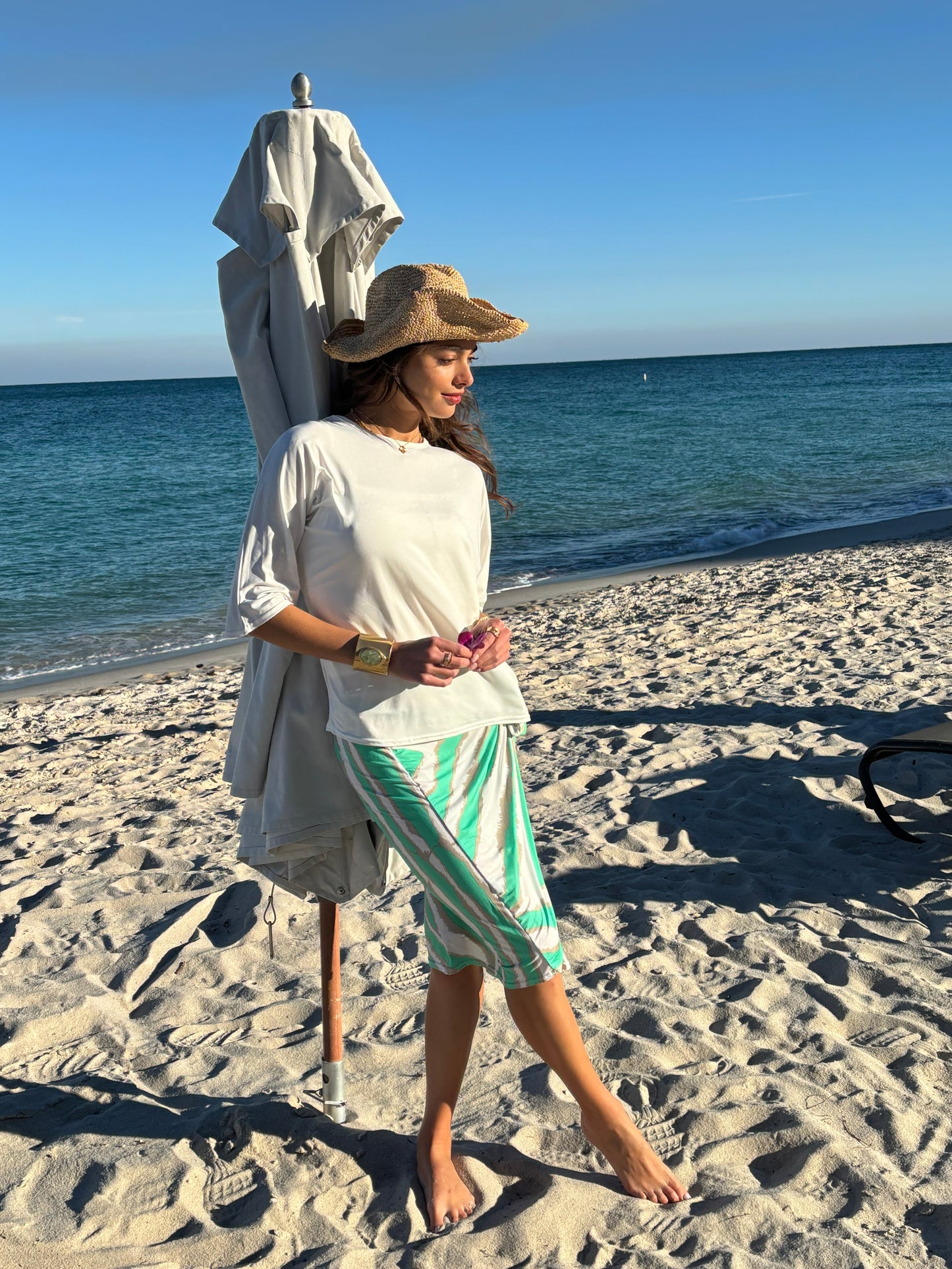 Cabana Green Wrap Skirt