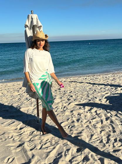 Cabana Green Wrap Skirt