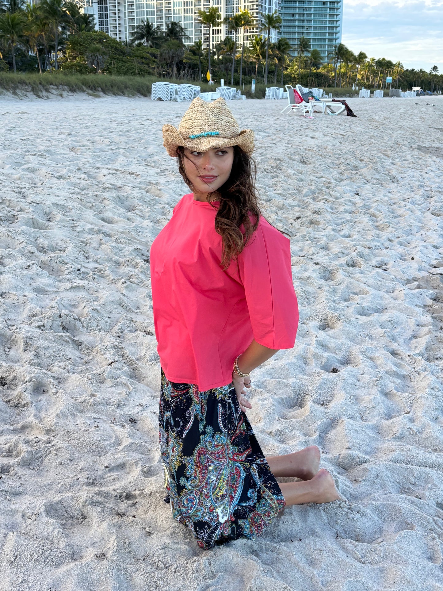 Midnight Paisley A-Line Skirt